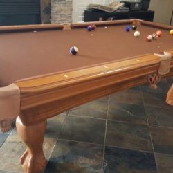 Pool Table Brunswick Chair and Que Stick Holdet